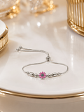 Flower Adjustable Braclets 925 Sterling Silver