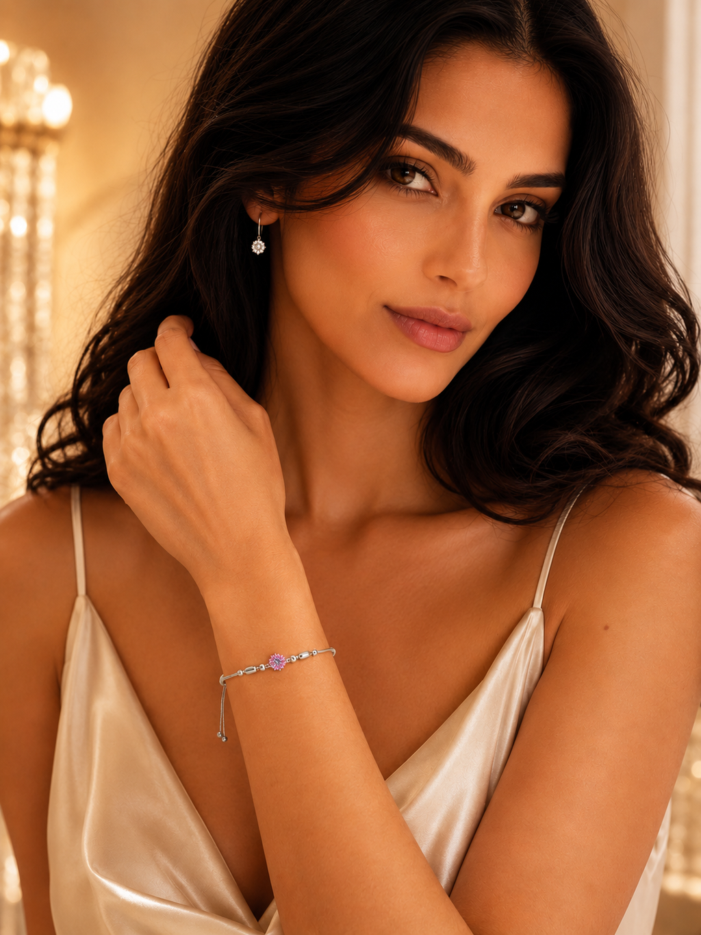 Flower Adjustable Braclets 925 Sterling Silver