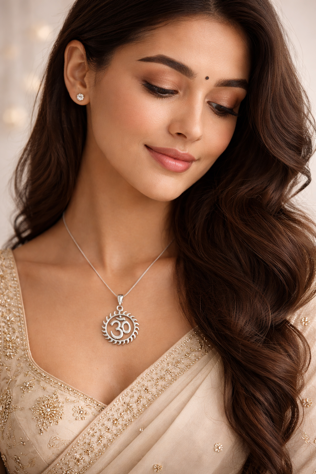 Aaradhya Surya Om Pendant – 925 Sterling Silver