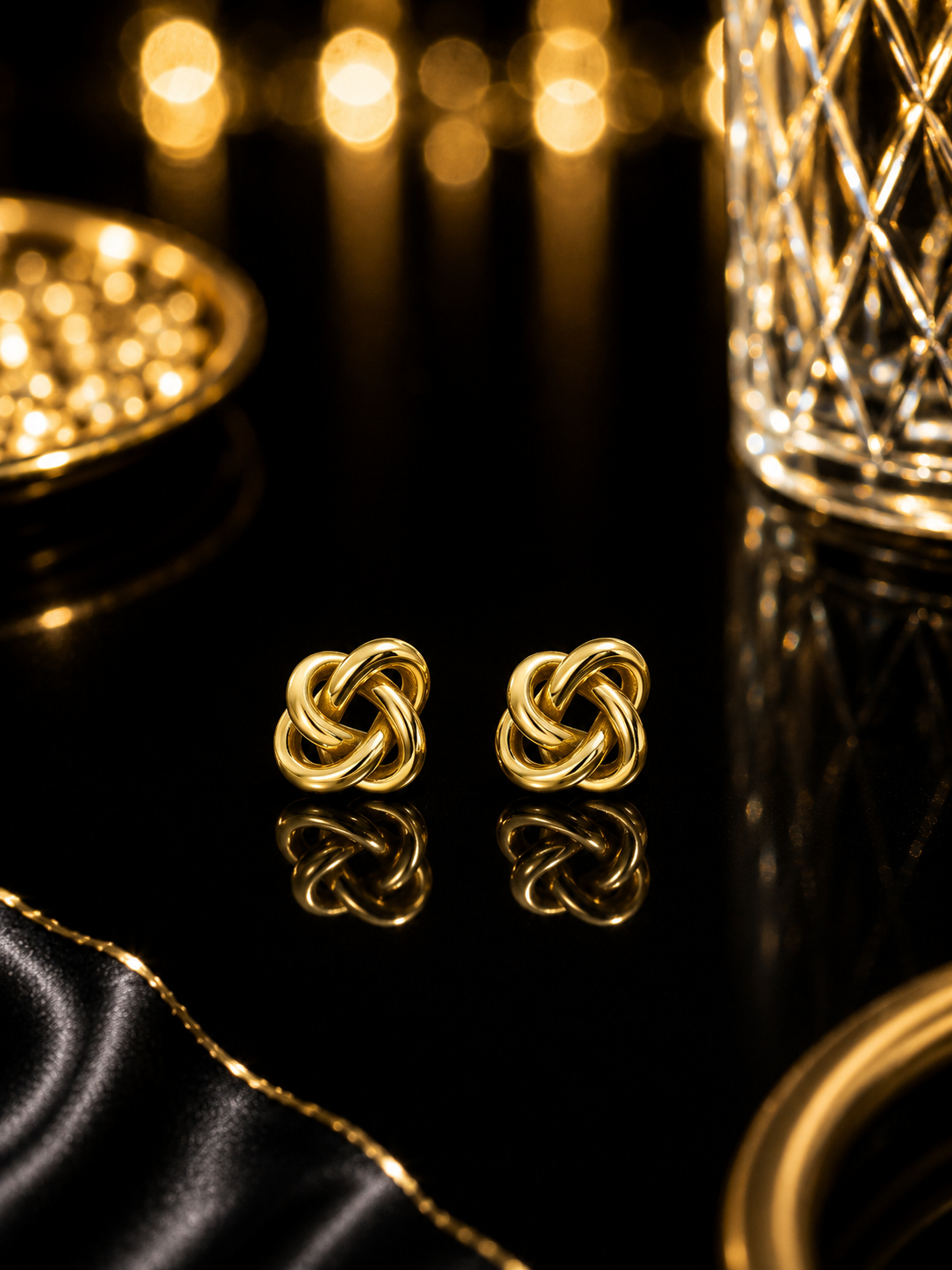 Infinity Knot Stud Earrings 925 Sterling Silver