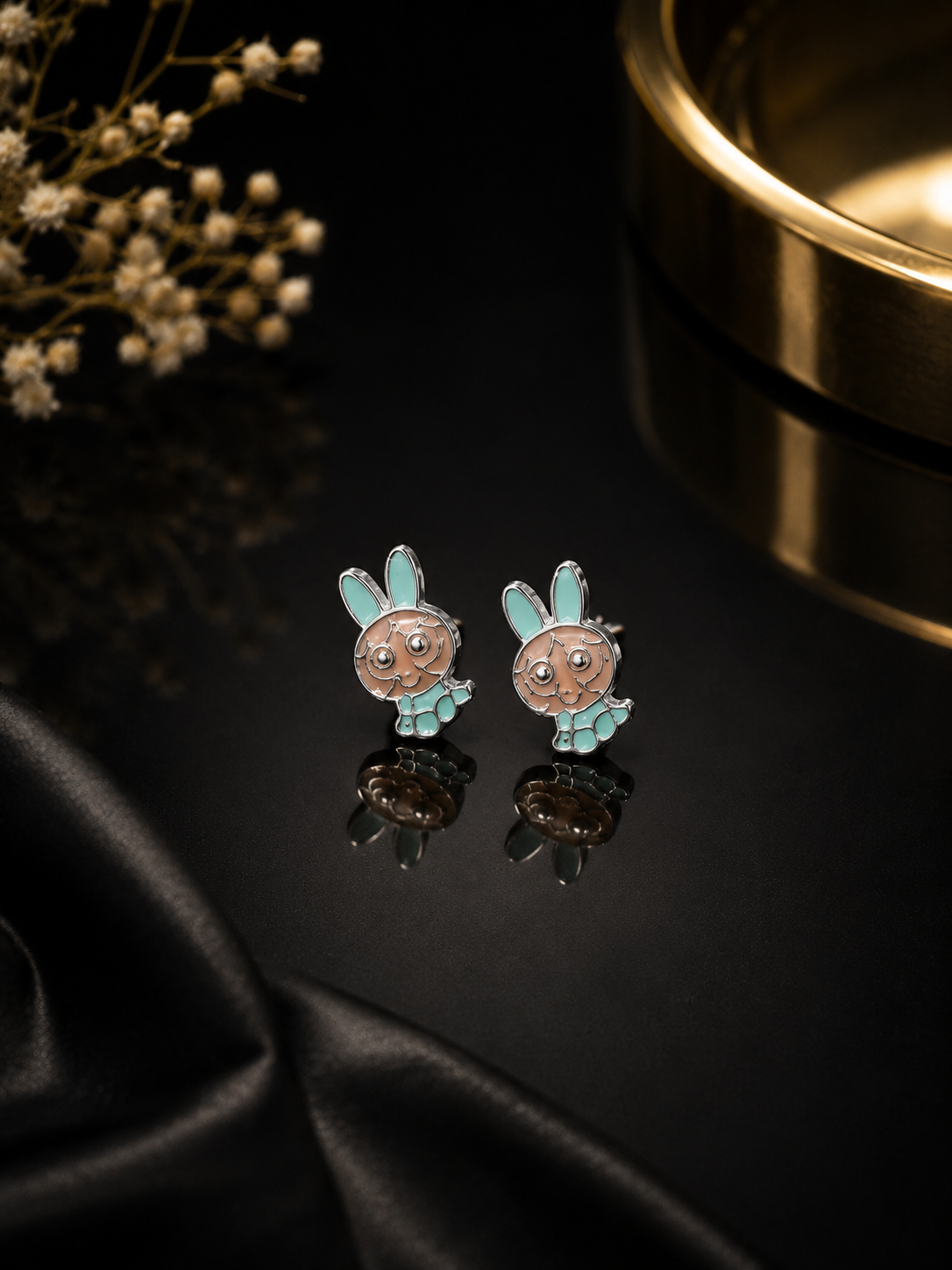 Luna Bunny Stud Earrings – 925 Sterling Silver