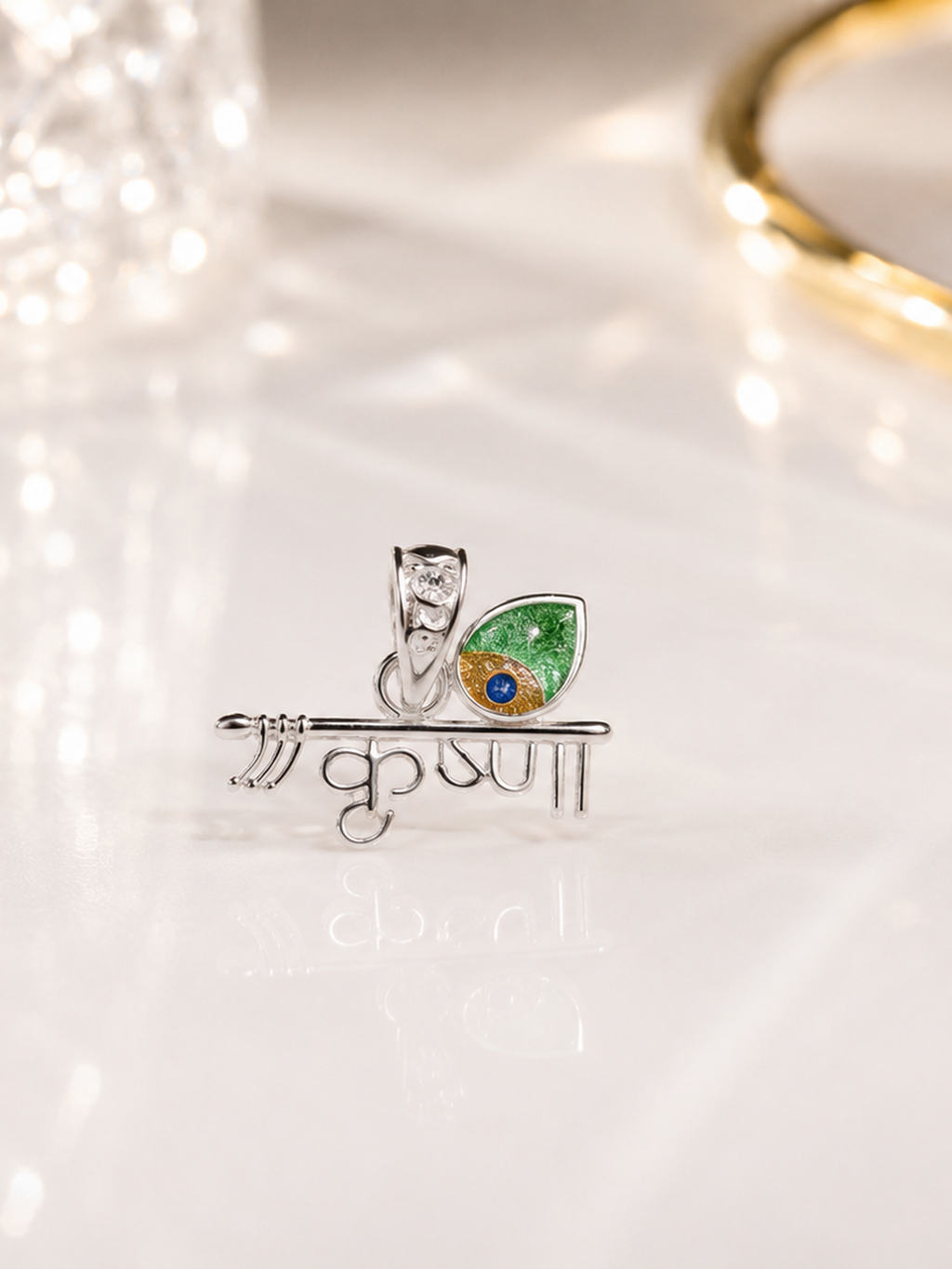 Shree Krishna Naam Pendant – 925 Sterling Silver