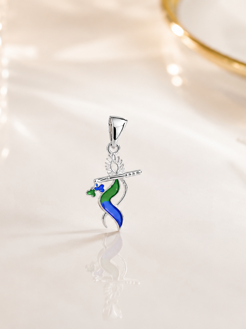 925 Sterling Silver Krishna Flute Pendant