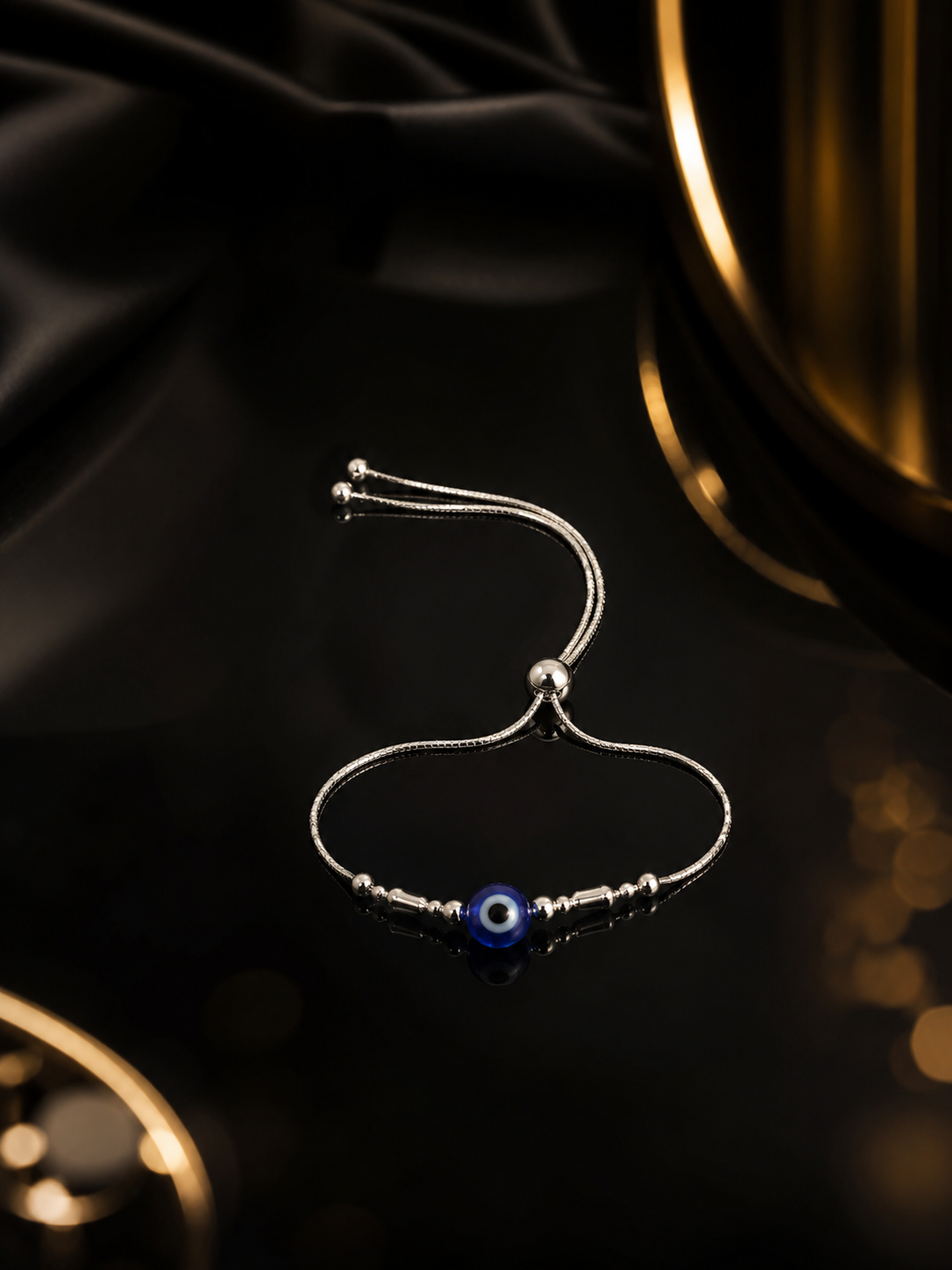 Minimalist Evil Eye Bracelet – 925 Sterling Silver
