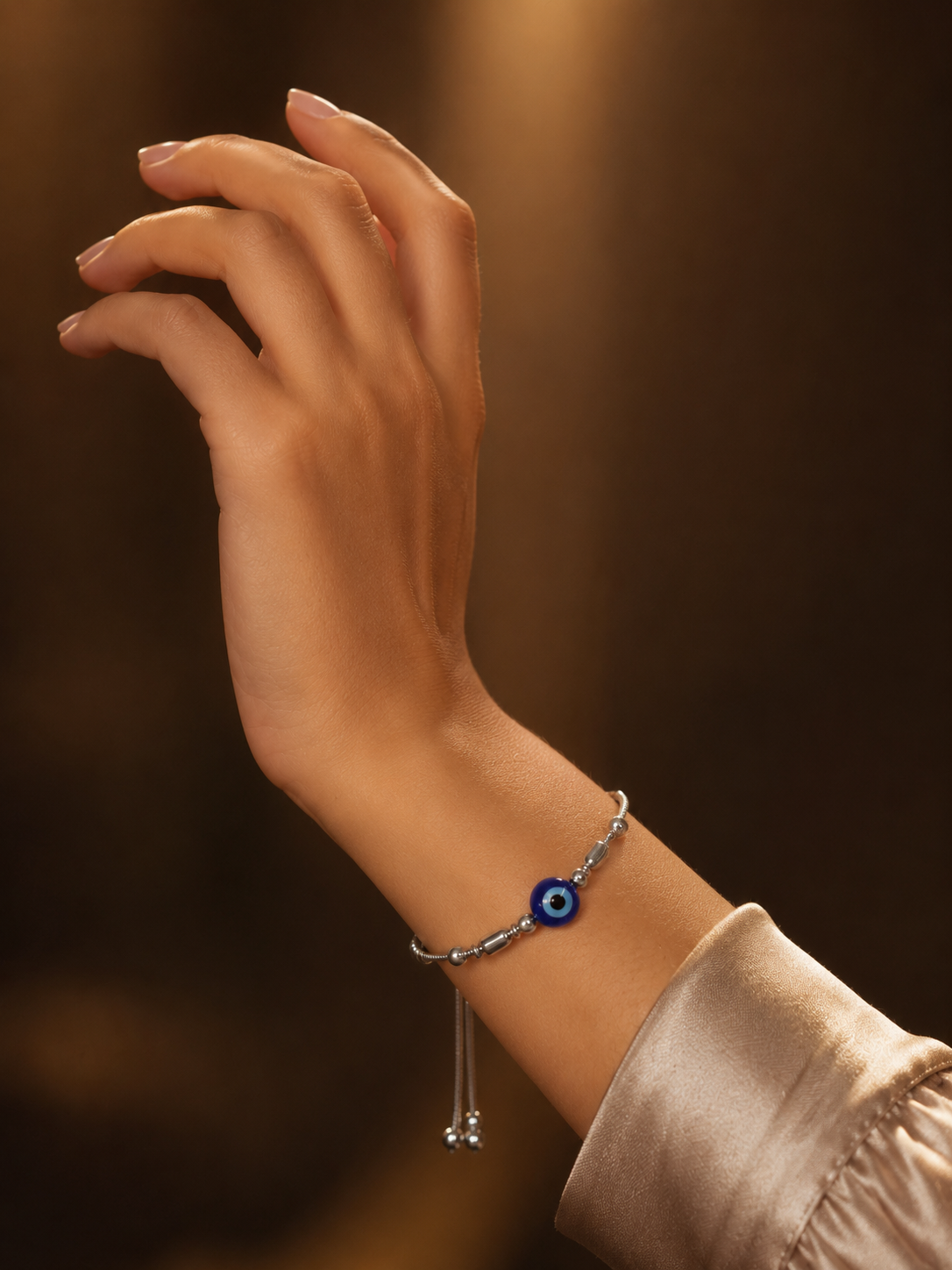 Minimalist Evil Eye Bracelet – 925 Sterling Silver