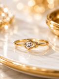 Golden Whisper Ring – 925 Sterling Silver