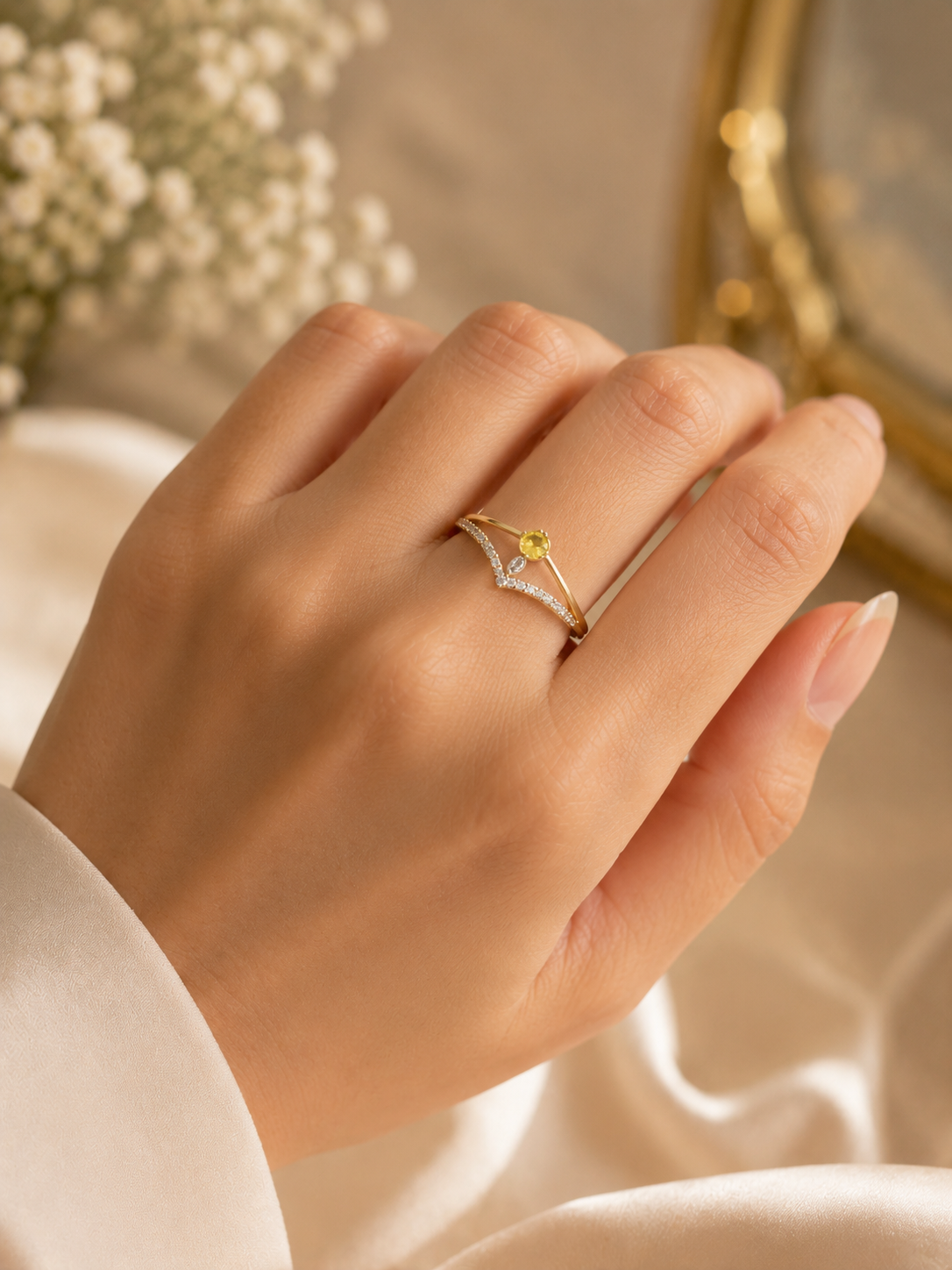 Celestial Bloom Ring – 925 Sterling Silver