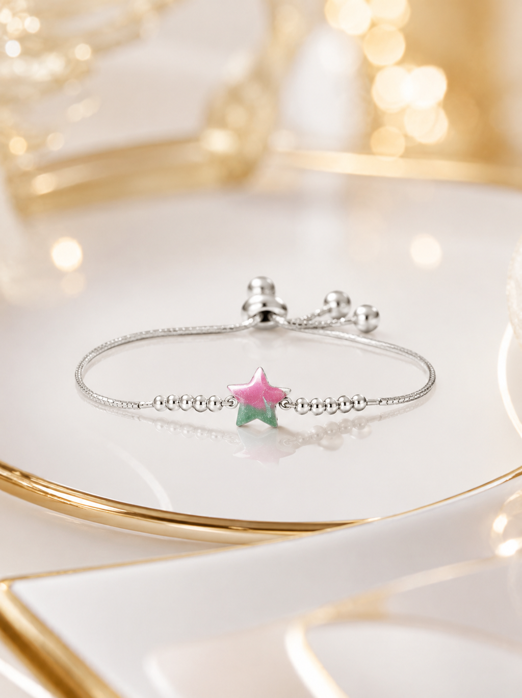 Galaxy Star 925 Sterling Silver Adjustable Bracelet