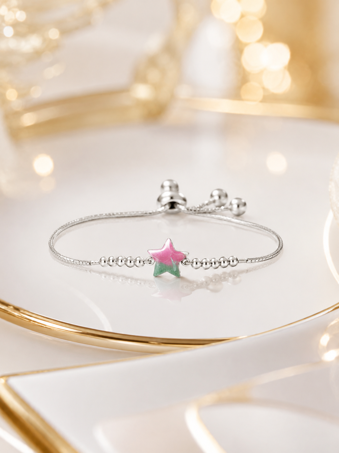 Galaxy Star 925 Sterling Silver Adjustable Bracelet