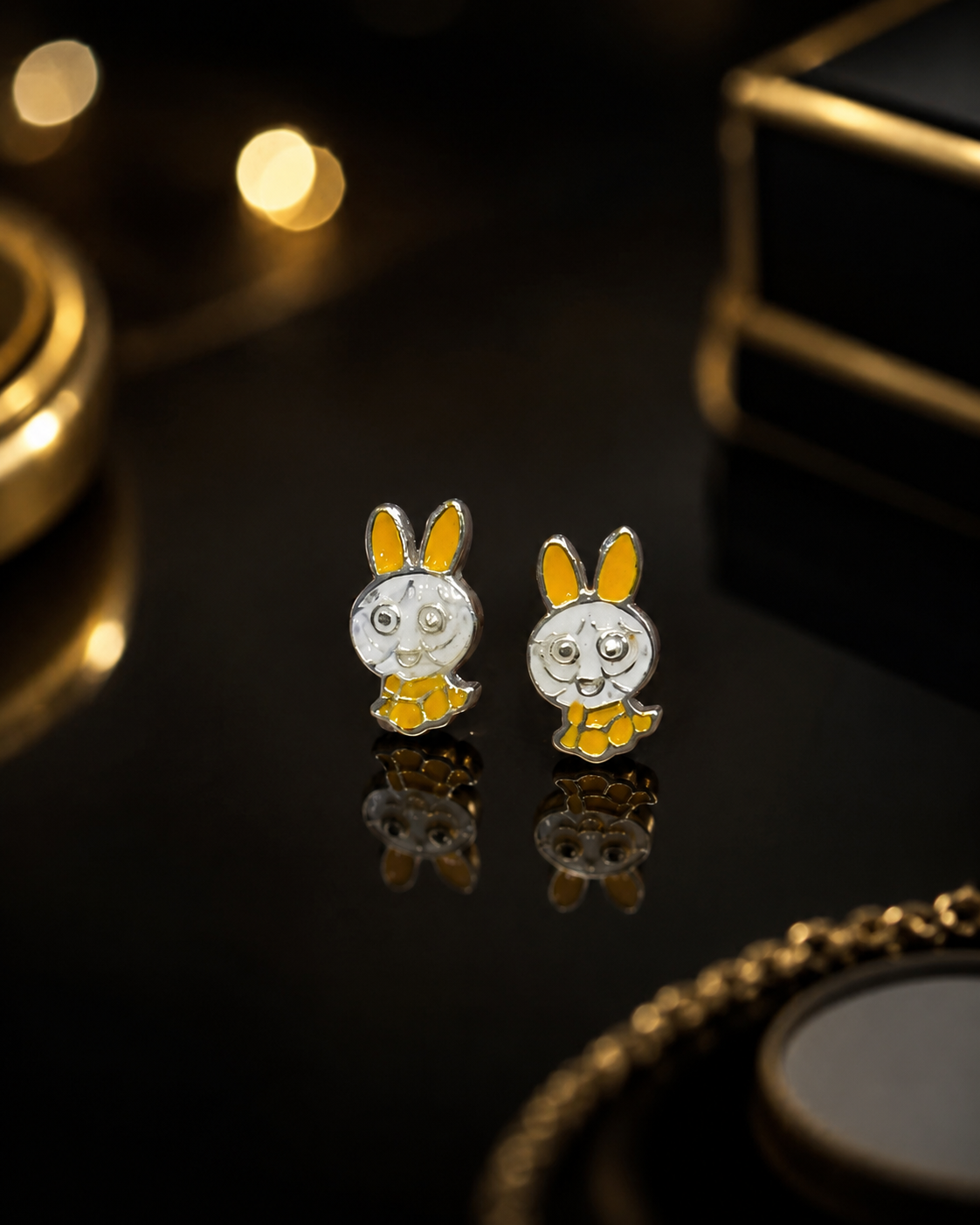 Luna Bunny Stud Earrings – 925 Sterling Silver