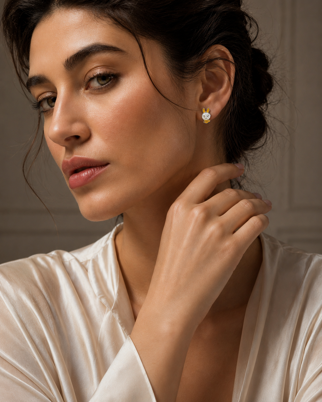 Luna Bunny Stud Earrings – 925 Sterling Silver